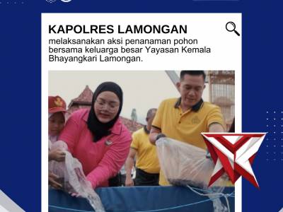 Sinergi Polres Lamongan dan Bhayangkari Hijaukan Lingkungan Melalui Penanaman Pohon - PoliceTube