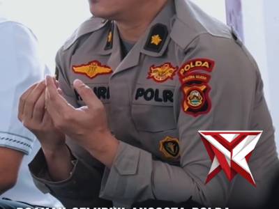 Kapolda Sumsel Irjen Pol Dr. Sandi Nugroho memimpin giat Tasyakuran walimatussafar di Masjid Assaada