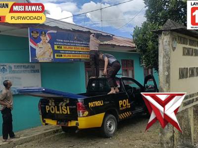 Pemasangan spanduk (WBK-WBBM) di wilayah Kec. Purwodadi Kab. Musi Rawas Polsek Purwodadi Polres Mura - PoliceTube