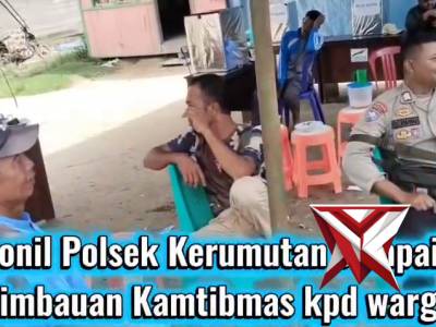 Personil Polsek Kerumutan Berikan Himbauan Kamtibmas Kepada Warga