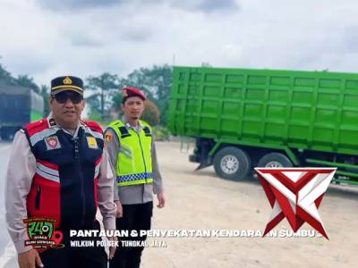 Pantauan penyekatan kemdaraan sumbu 3 di wilkum Polsek Tungkal Jaya - PoliceTube