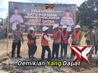 Peletakan Batu Pertama Pembangunan Masjid Pesat Gatra Polres Pangandaran