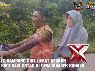 Polres Muara Enim:  Berbagi Nasi Kotak di Kegiatan Jumat Berkah Polsek Jajaran