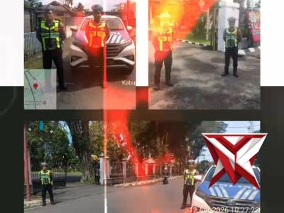 Giat rutin piket fungsi lalulintas polres oki melaksanakan patroli pagi - PoliceTube