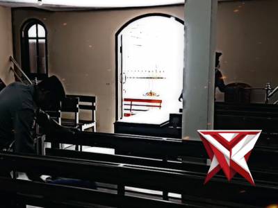 Kerja bakti di gereja GKJW kec.pujon