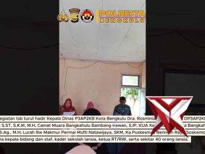 *Polsek Muara Bangkahulu Monitoring Pengenalan Program Sekolah Lansia di Rawa Makmur Permai* - PoliceTube