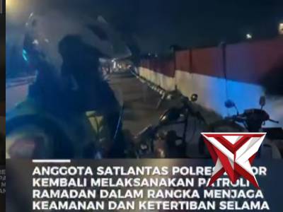 Patroli malam hari Sat Lantas Polres Bogor terus digencarkan demi menjaga keamanan dan ketertiban ma