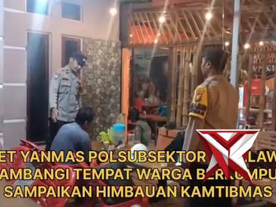 Piket Yanmas Polsubsektor Pelalawan Sambangi Tempat Kumpul Warga Sampaikan Himbauan kamtibmas - PoliceTube