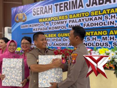 KAPOLRES BARSEL PIMPIN SERTIJAB WAKAPOLRES DAN KAPOLSEK GB AWAI