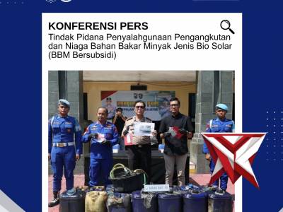 Polda Jatim Gelar Konferensi Pers Pengungkapan Kasus BBM Subsidi Jenis Bio Solar