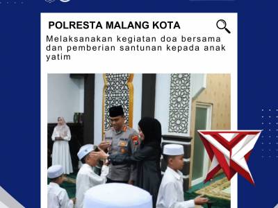 Polresta Malang Kota Laksanakan Doa Bersama dan Santunan Anak Yatim