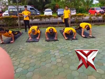 Polres Ogan Komering Ilir melaksanakan kegiatan tes kesamaptaan jasmani bagi seluruh personel Polres