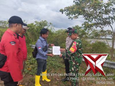 Anggota Polsek Jejawi bersama, TNI dan Manggala Aqni melaksanakan Patroli embung dan kanal