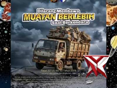 Satlantas Polres OKI, memberikan himbauan kepada pengendara, Stop membawa muatan berlebih - PoliceTube