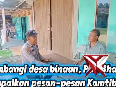 Sambangi Desa Binaan Pak bhabin Sampaikan Pesan kamtibmas
