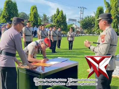 Upacara Serah Terima Jabatan Personil Polres Bengkulu Selatan
