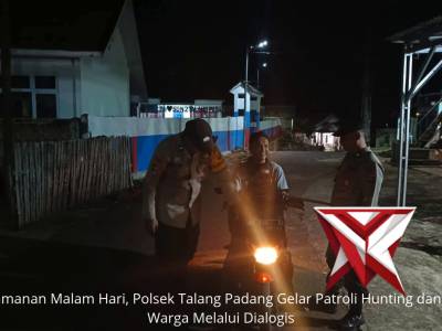 Sasar Desa Perbatasan, Polsek Talang Padang Intensifkan Patroli Hunting