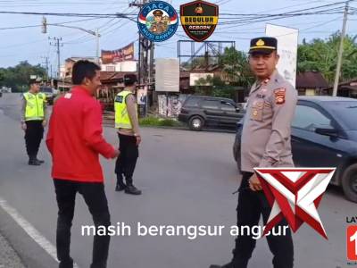 Kapolsek Muara Kelingi IPTU M.Nur Hendra, S.H., M.H melaporkan langsung pantauan arus balik lebaran