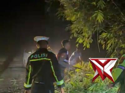 Kayu tumbang dijalan polres Mura gerak cepat