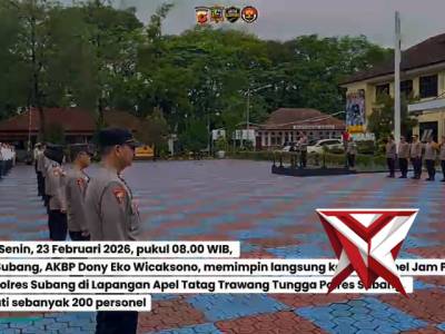Giat apel jam pimpinan personil polres subang