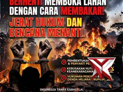 STOP MEMBUKA LAHAN DENGAN CARA MEMBAKAR LUR, PACAK MASUK OBAK