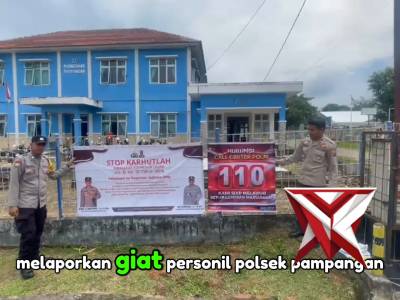 PEMASANGAN SEPANDUK STOP KARHUTLAH DAN CALL CENTER POLDA SUMSEL 110