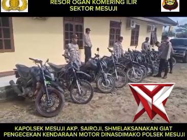 Pengecekan ranmor dinas inventaris polsek Mesuji oleh kapolsek AKP SAIROJI, SH