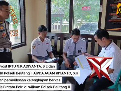Anggota polsek belitang 2 melasakan cek berkas calon bintara polri