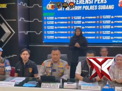 Konferensi pers sat Reskrim polres subang