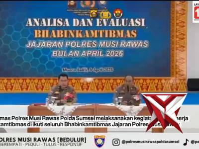 Rabu, 08 April 2026. Polres Musi Rawas Gelar Anev Kinerja Bhabinkamtibmas April 2026