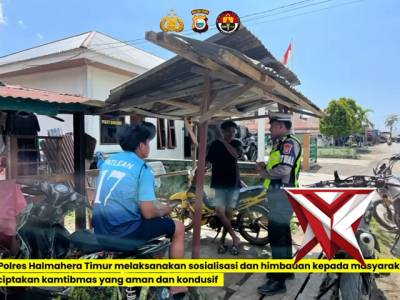 Satlantas polres haltim laks sosialisasi dan himbauan kepada pengendara roda 2
