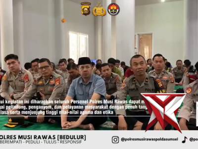 Selaraskan Program Kapolda Sumsel, Polres Musi Rawas Bentuk Personel Berakhlak Lewat Binrohtal Rutin - PoliceTube