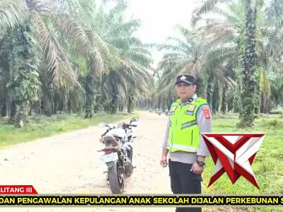 Polsek Belitang III Pengawalan kepulangan anak sekolah