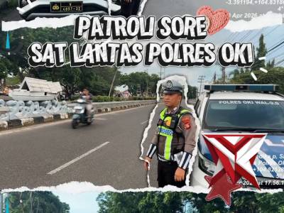 Giat rutin patroli sore satlantas Polres oki
