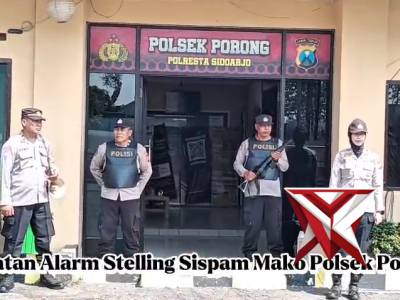 Latihan sispammako Polsek Porong
