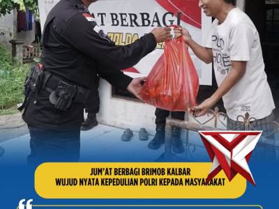 Satbrimob Polda Kalbar Jumat berbagi