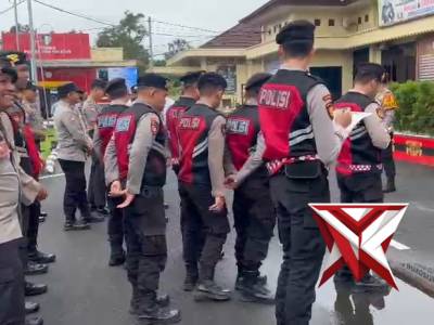 BAGLOGISTIK-PERSIAPAN APEL PAGI POLRES OKU SELATAN.