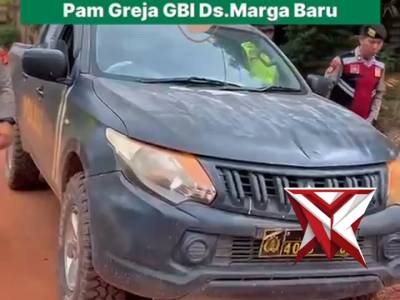 Berikan Rasa Aman, Personel Polsek Muara Lakitan Amankan Ibadah Jumat Agung di GBI Marga Baru