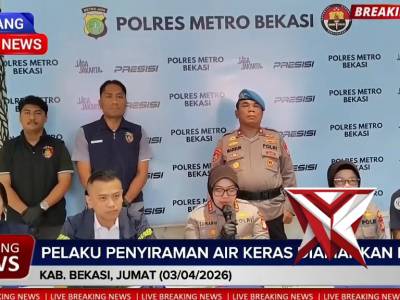Tiga pelaku penyiraman air keras di Bekasi berhasil diamankan. Motif dendam. - PoliceTube
