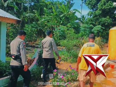 Kapolsek kisar bersama bhabinkamtibmas laksanakan peninjauan lahan ketahanan pangan warga binaan