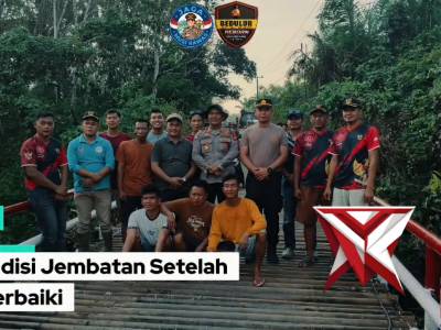 Pembangunan jembatan giat belida polsek muara kelingi