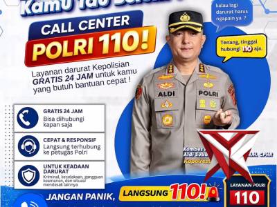Kepada masyarakat jika menemukan gangguan kejahatan dapat menghubungi call center 110