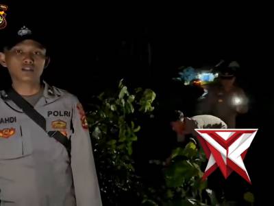 Personel mura Membersihkan pohon tumbang