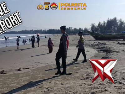 *Polresta Bengkulu Tingkatkan Kesiapsiagaan, di kawasan Obyek wisata Pantai* - PoliceTube