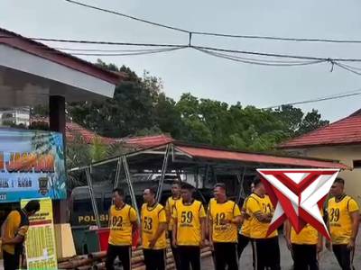 Personel Polres Musi Rawas melaksanakan Tes Kesamaptaan Jasmani berkala pada Jumat (10/04/2026) puku