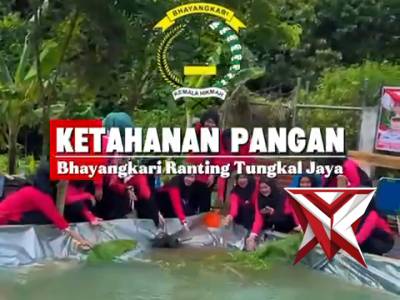 Bhayangkari siap mendukung ketahanan pangan nasional melalui tebar benih ikan