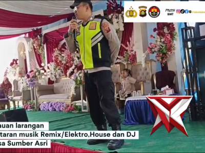 Himbauan terkait dilarangnya musik remix di WILKUM POLSEK BMT Oleh BHABINKAMTIBMAS
