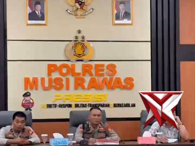 Polres Musi Rawas ikuti Zoom Meeting Sosialisasi dan Simulasi  (LP) serta Laporan Kehilangan  Online