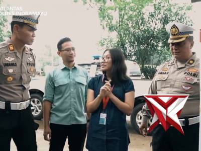 Kasat Lantas Polres Indramayu AKP Undang Syarif Hidayat, S.H., M.M. melaksanakan giat Ramp Check