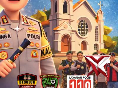 Pers Polres Musi Rawas Laks Pengamanan Gereja dalam Rangka ibadah Paskah polres Musi Rawas